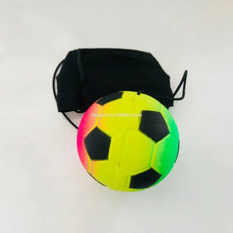 Wholesale custom bouncy ball with wrist band string nature rubber foam solid return yoyo rubber ball