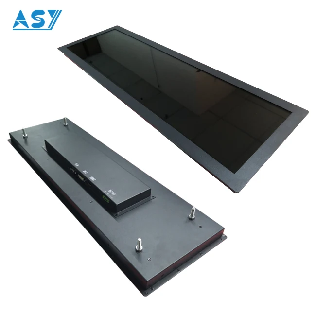 Ultra wide USB bar LCD display super market shopping mall 28.6 inch stretched bar lcd