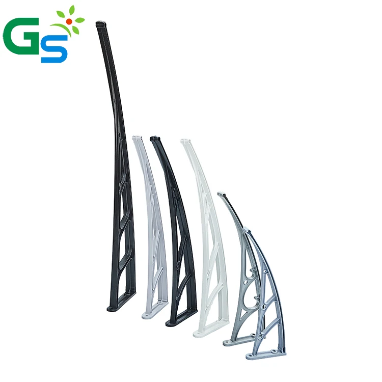 1000*1200mm Polycarbonate Canopies Grey Color Aluminum Bracket For Outdoor Door and Window Awning