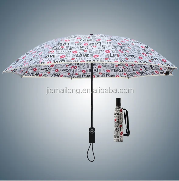 auto open and close 3 fold  black coated anti-UV Super resist water Reflective strip reverse umbrella with rubber handle