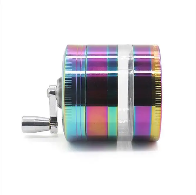 VAMAV Rainbow 63MM Hand Crank Herb Grinder Tobacco Crusher Smoking Accessory Zinc Alloy Smoke Tobacco Grinder