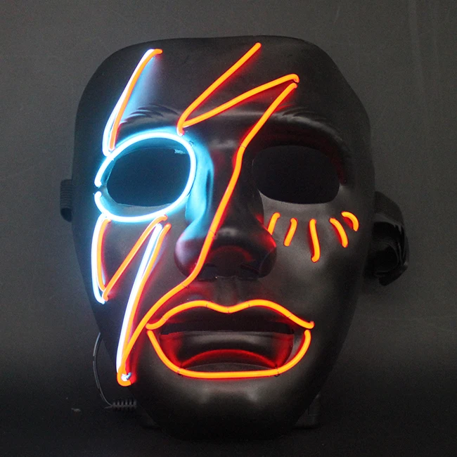 New Halloween LED Light-Up Rave Mask Plastic Christmas and Halloween Party Accessory