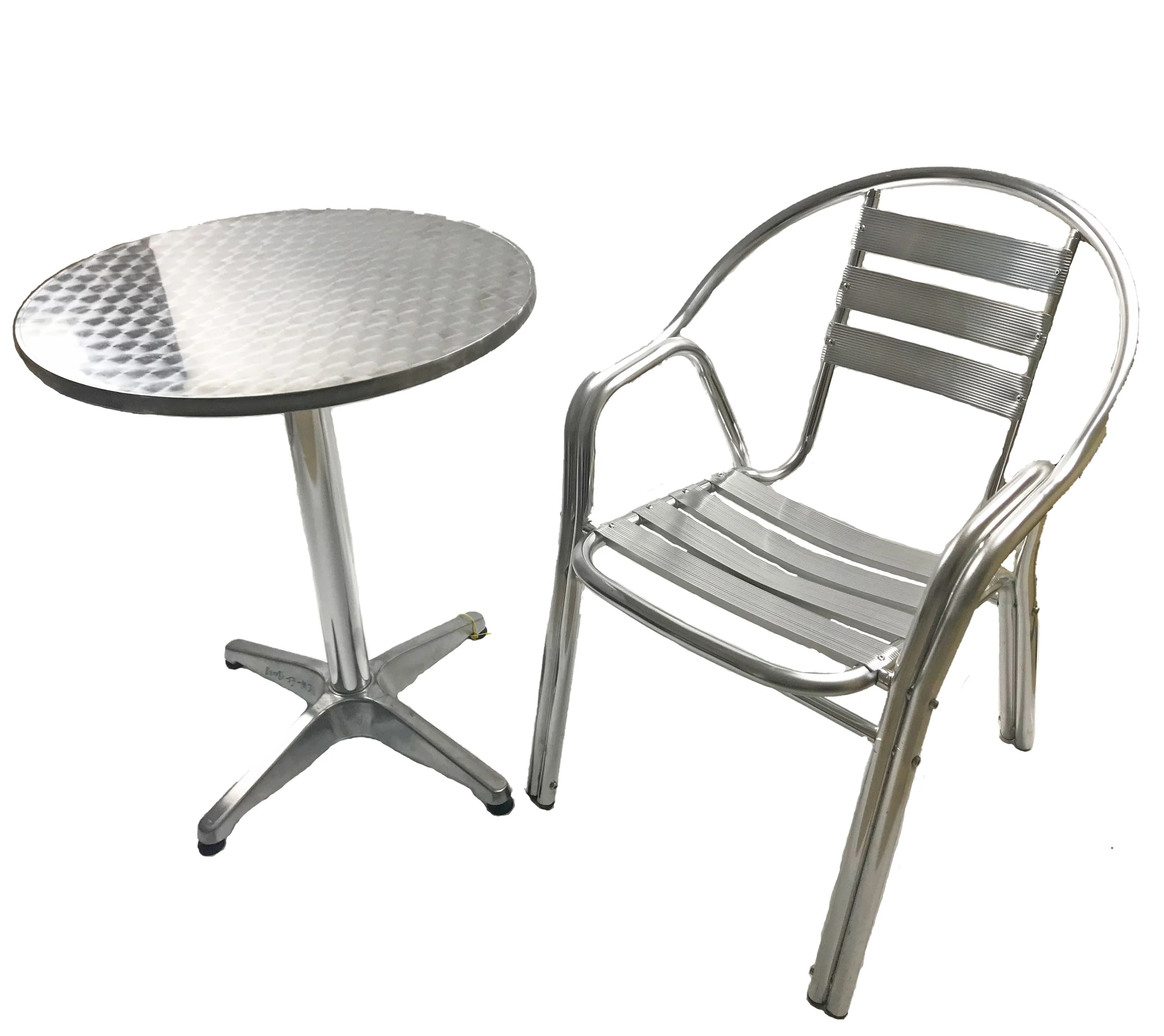 Coffee Outdoor Furniture Double Tube Aluminum Bistro Garden Chair