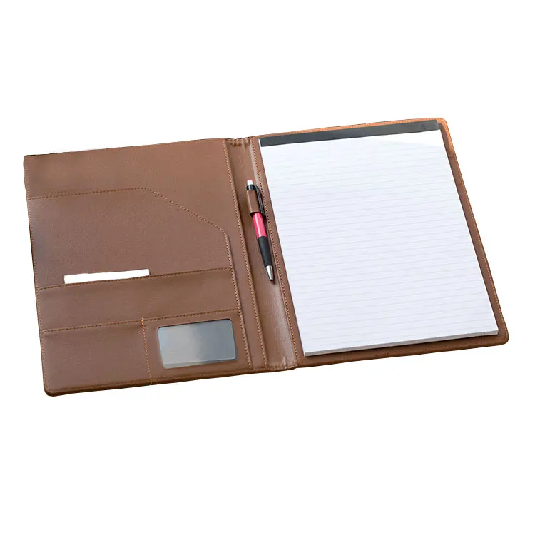Factory Price A4 Leather Folder With Notepad Custom Leather File Folder