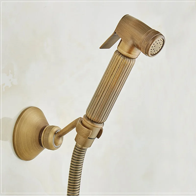 Classic Antique Brass Bathroom Shower Faucet Set with Muslim Handheld Bidet SF422