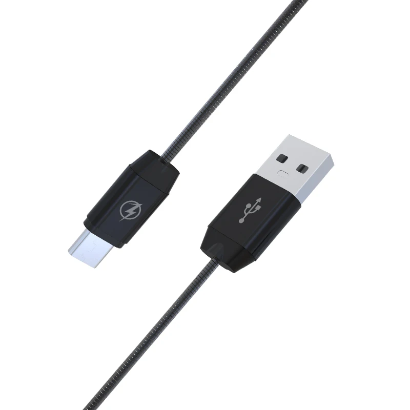 Высокое качество Doolike 30 см Micro USB кабель быстрой зарядки 2.4A Металл Весна мини для Samsung Android