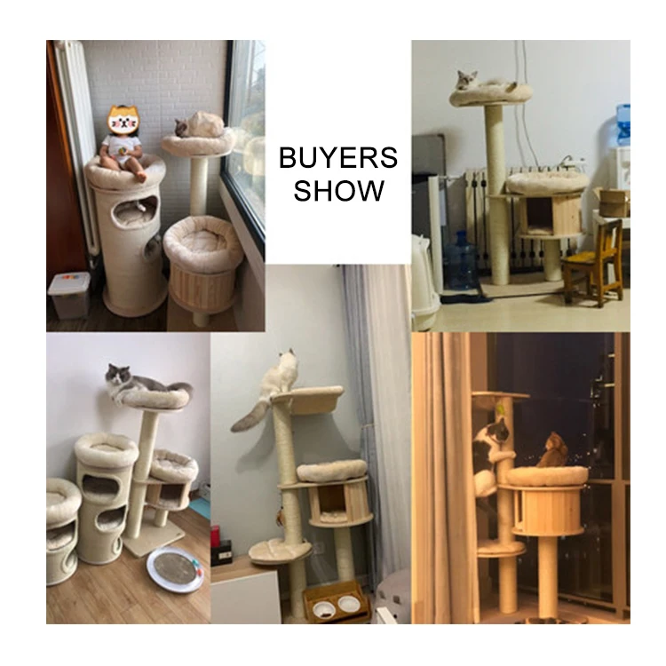 Cat scratching furniture wood  cat tower for large cats