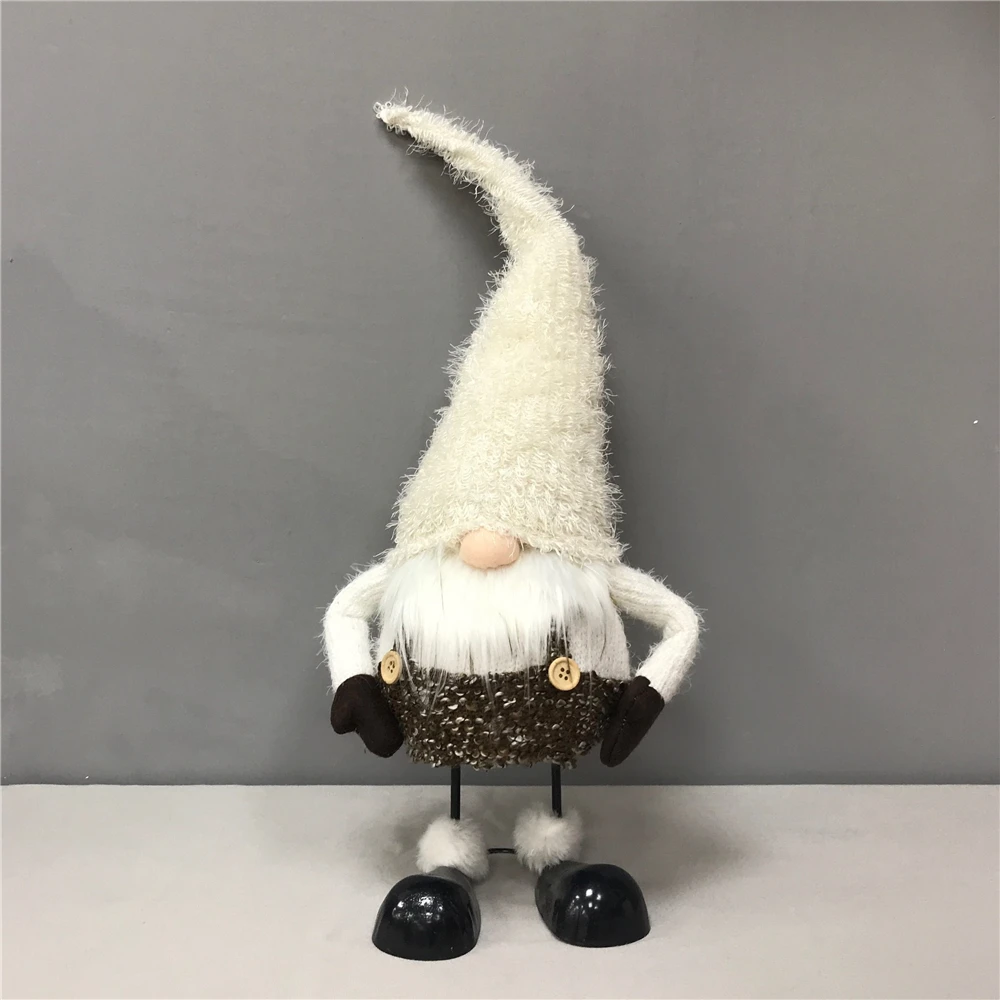 Customized Northern Europe Nordic Nisse Christmas Santa Claus Christmas Decorations Stuffed Standing Gnome With Metal Feet