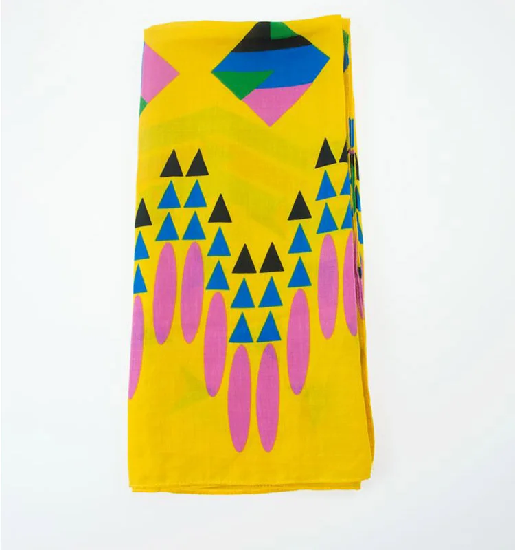 Rulan 2021 new design wholesale voile screen printing polyester cartoon scarf