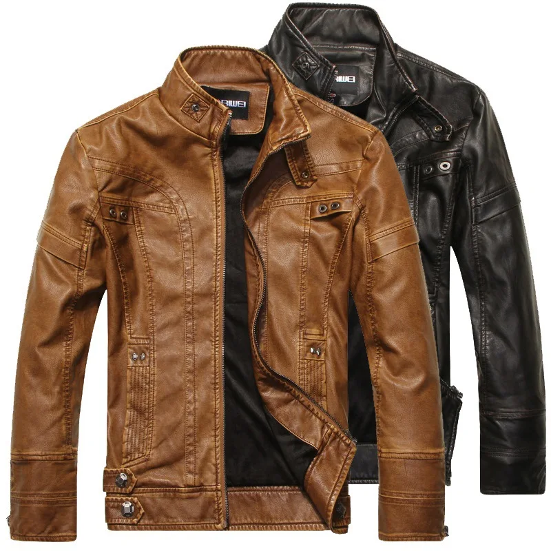 
Mens Leather Jackets High Quality Classic Motorcycle Bike Cowboy Jacket Male Plus Velvet Thick Coats Brand Clothing 