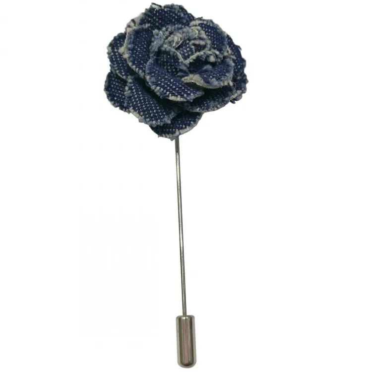 Мануфактура Необычные джинсовые синие розы цветок ручной работы брошь булавки