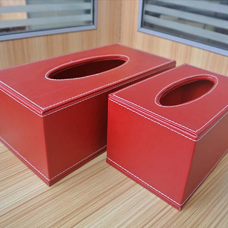 red crocodile leather tissue box/ luxury hotel use tissue holder