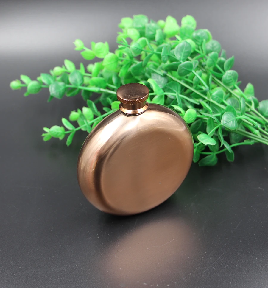 Copper-Plated 18/8 Stainless Steel 8ounce hip flask, 8oz Gold Pocket Flask Set,