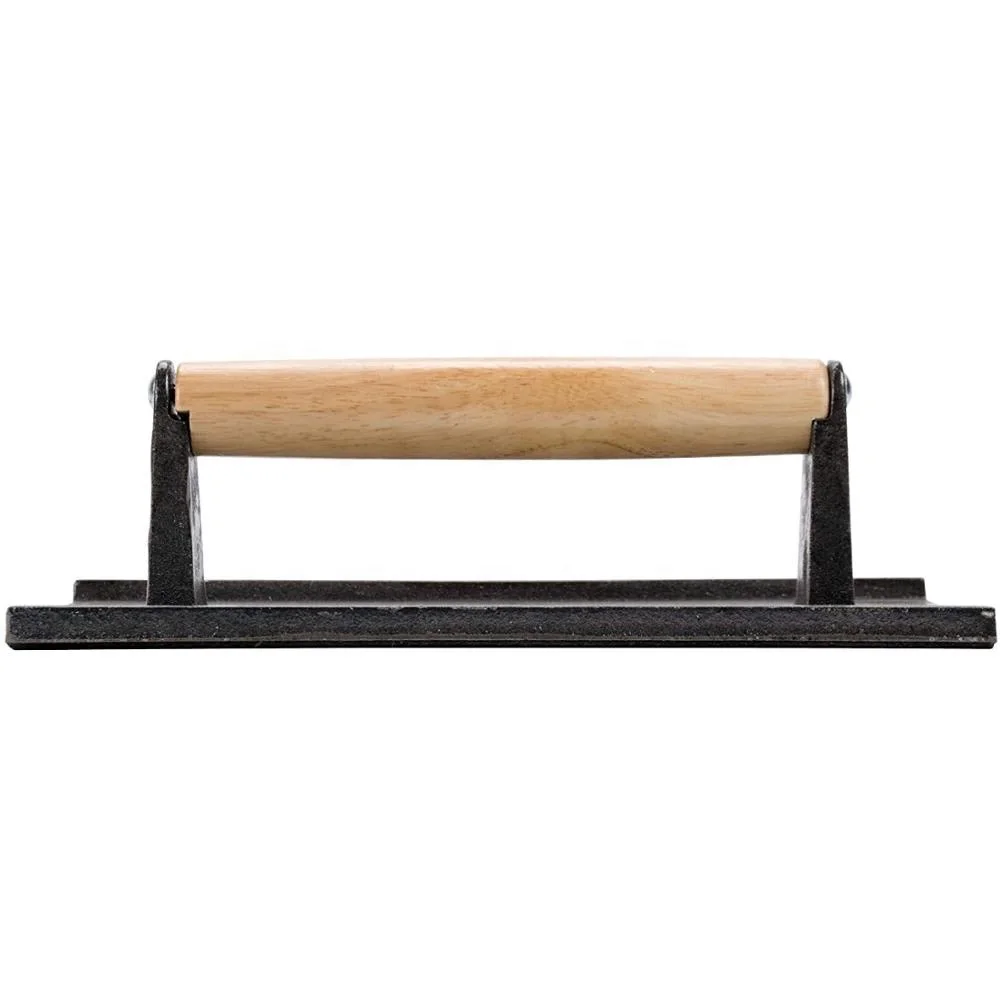 
BBQ Hamburger Patty Presser/Bacon Press with Wooden Handle /Heavy-Weight Grill Press Bacon Press with Wooden Handle