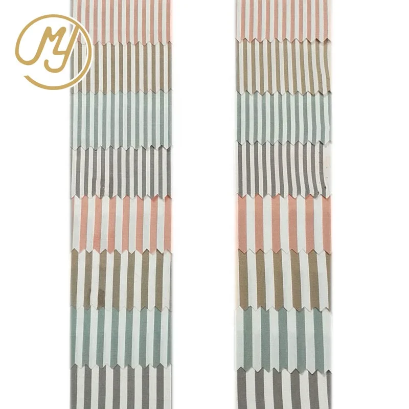 55%Polyester 45%Cotton Stock Wholesale Woven Twill Yarn Dyed TC Strip Shirt Fabric