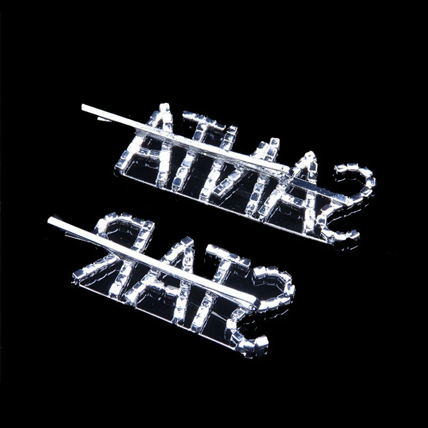 50Pcs 16 Styles Hot Sale Letter Hair Clip Girls Boys Sexy Hairgrips Bride Jewelry Accessories Crystal Bobby Hair Pin