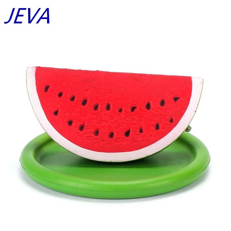 
Wholesale Custom Non Toxic Anti-Stress Pu Foam Squishy Fruit Saucer Watermelon PU Toy 