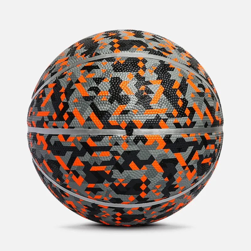 China Custom Logo Size 5 6 7 Vibrant Colorful Outdoor Sports Goods Rubber Basketball Ball In Bulk