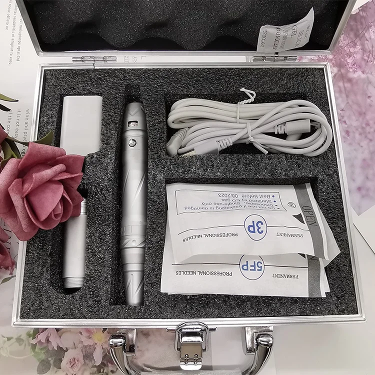 Digital Wireless Rechargeable Microblading Microblade Pen Tattoo Rotary Semi Permanent Makeup Machine Pmu Tattoo Gun Needles Ink