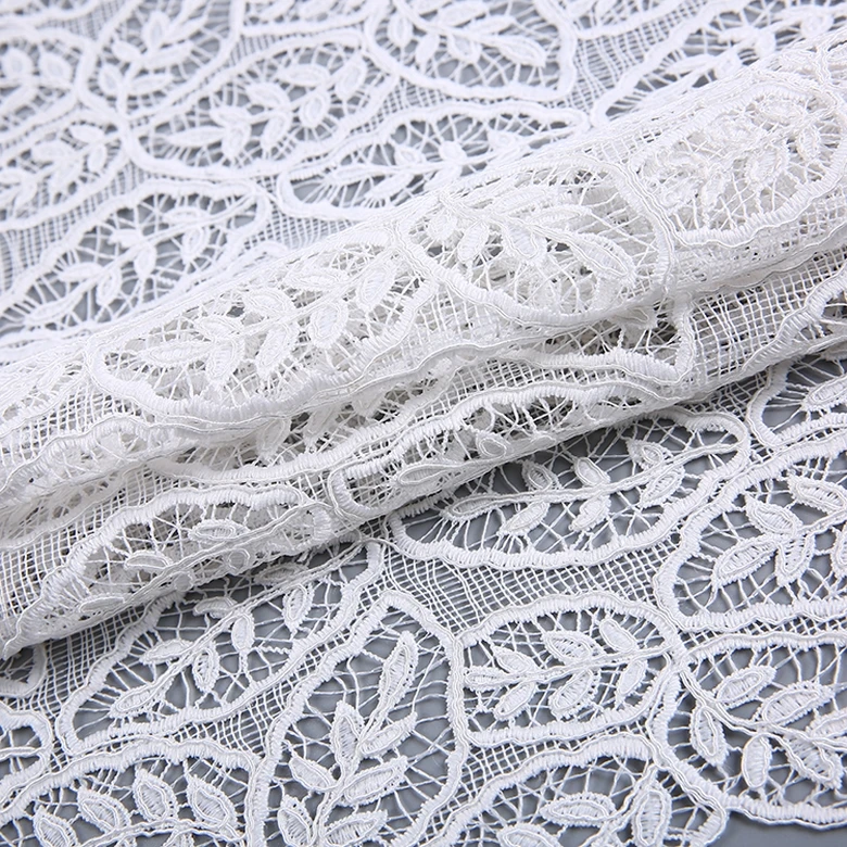 HA-15263 Widely used hot sales water soluble chemical turkey leaf lace fabric suppliers