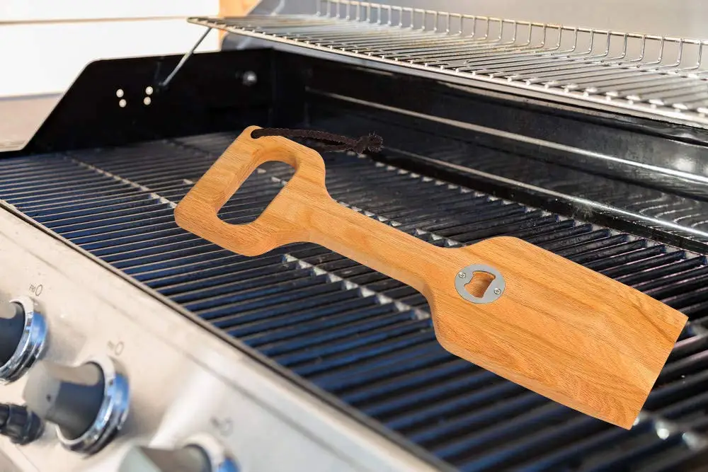 Деревянный гриль скребок из натурального дерева барбекю гриль скребок, древесно-безопасный скребок барбекю гриль очистки Tool-16inch