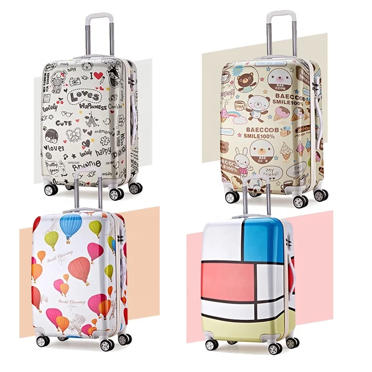 High Quality Abs printed  Suit Cases Suit Cases Trolley Kids / Children Travel  Suitcase  Luggage Sets 2 Piece