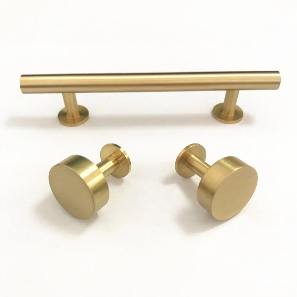 New Design PB Stainless Steel Polished Brass Solid Furniture Kitchen Cabinet T Bar Handle