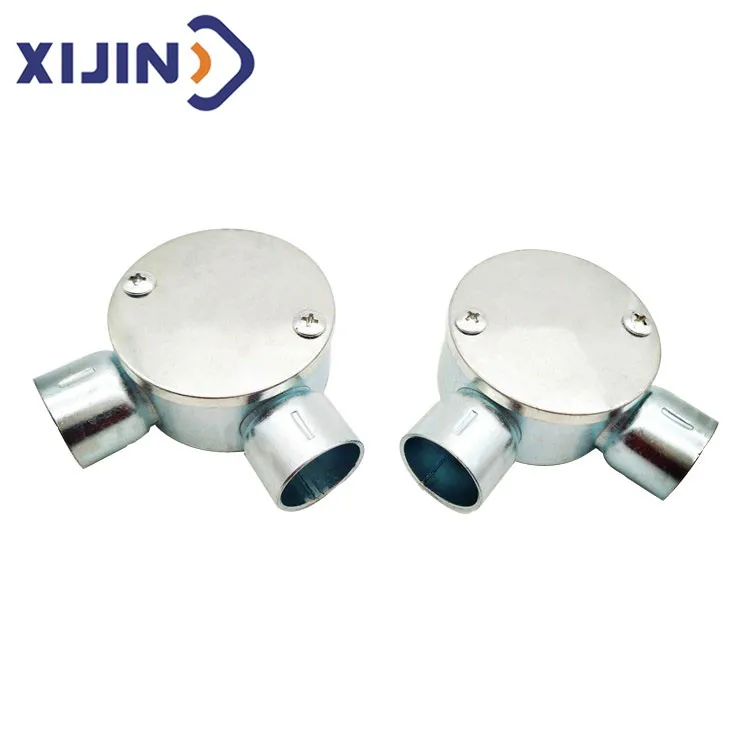 Theadless Metal Conduit Fittings- 20mm  Angle 2  Way Junction Box with Lid and Gasket