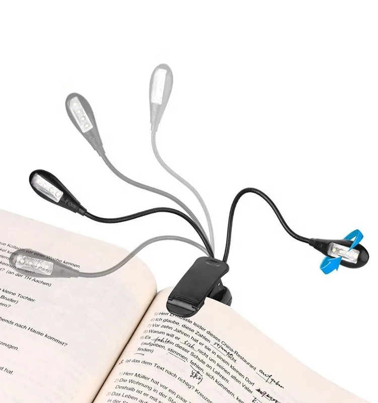 Clip Reading Lights  Book Lights USB and Battery Operated 4 Levels Brightness Portable LED Book Light for Reading Piano Travel