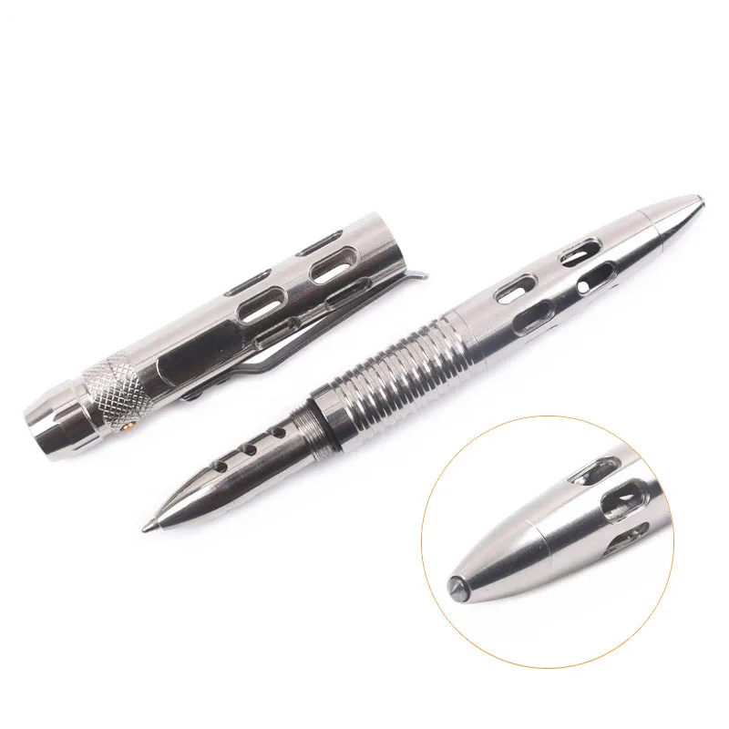 Amazon Hot Sale Custom Metal Multifunction Stainless Steel Edc Tool Self Defense Tactical Pen With Led Flashlight