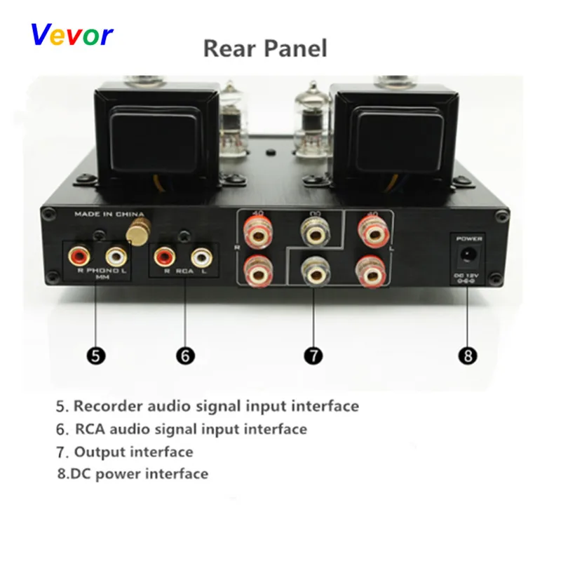 
MINI HIFI Audio Amplifier Single-ended Electron Tube LP Desktop Amplifier MCU Control AUX/PHONO Input 