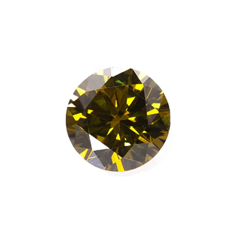 Thriving Gems Customized 3mm Round Olive CZ Wholesale Loose Zircon Gemstone