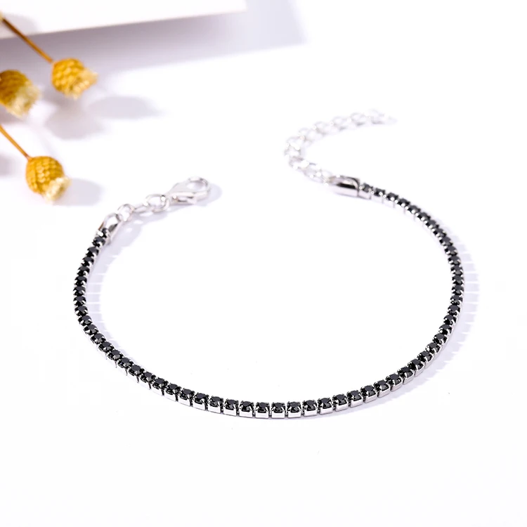 Wholesale S925 Diamond Black Tennis Bracelet Rainbow Bracelet 925 Friendship Bracelets