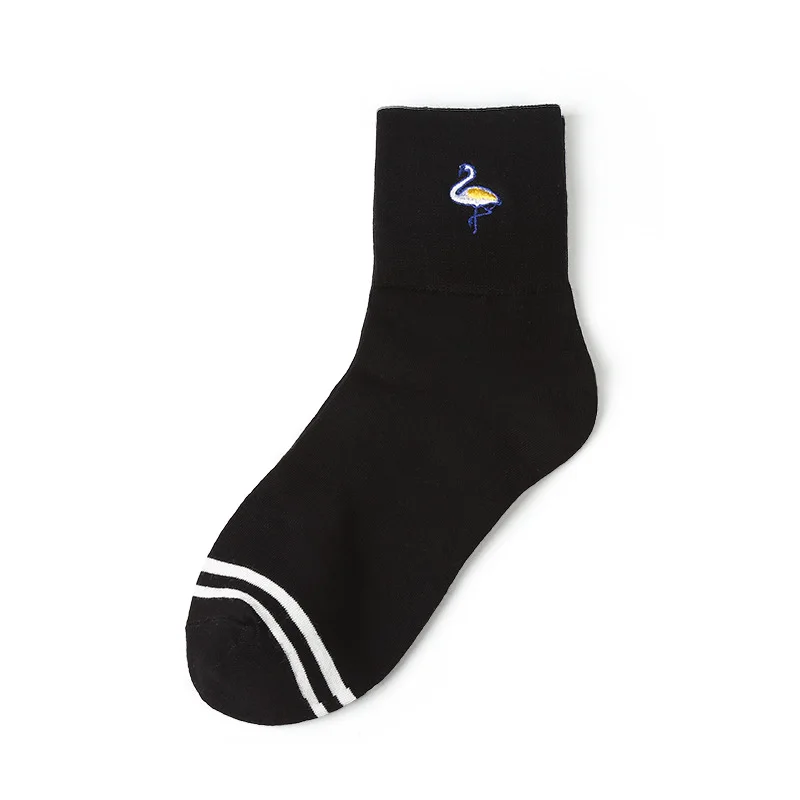 19545 school girl 6-8Y kids funny Cute embroidery LOGO low cut crew school socks