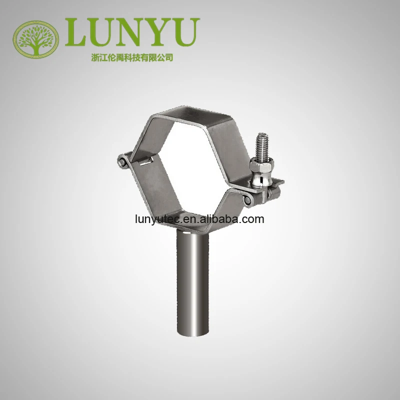 Stainless Steel Hex Pipe Hanger Pipe Holder Type Sanitary Tube Supporter Full SS304 pipe fittings