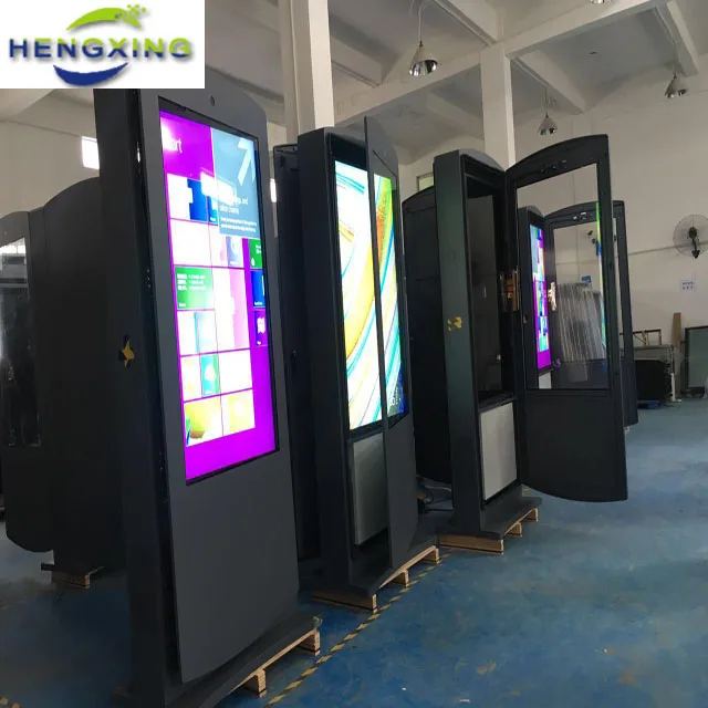 airconditioner-cooled heat dissipation 55 Inch floor-type Outdoor touch LCD advertising screen