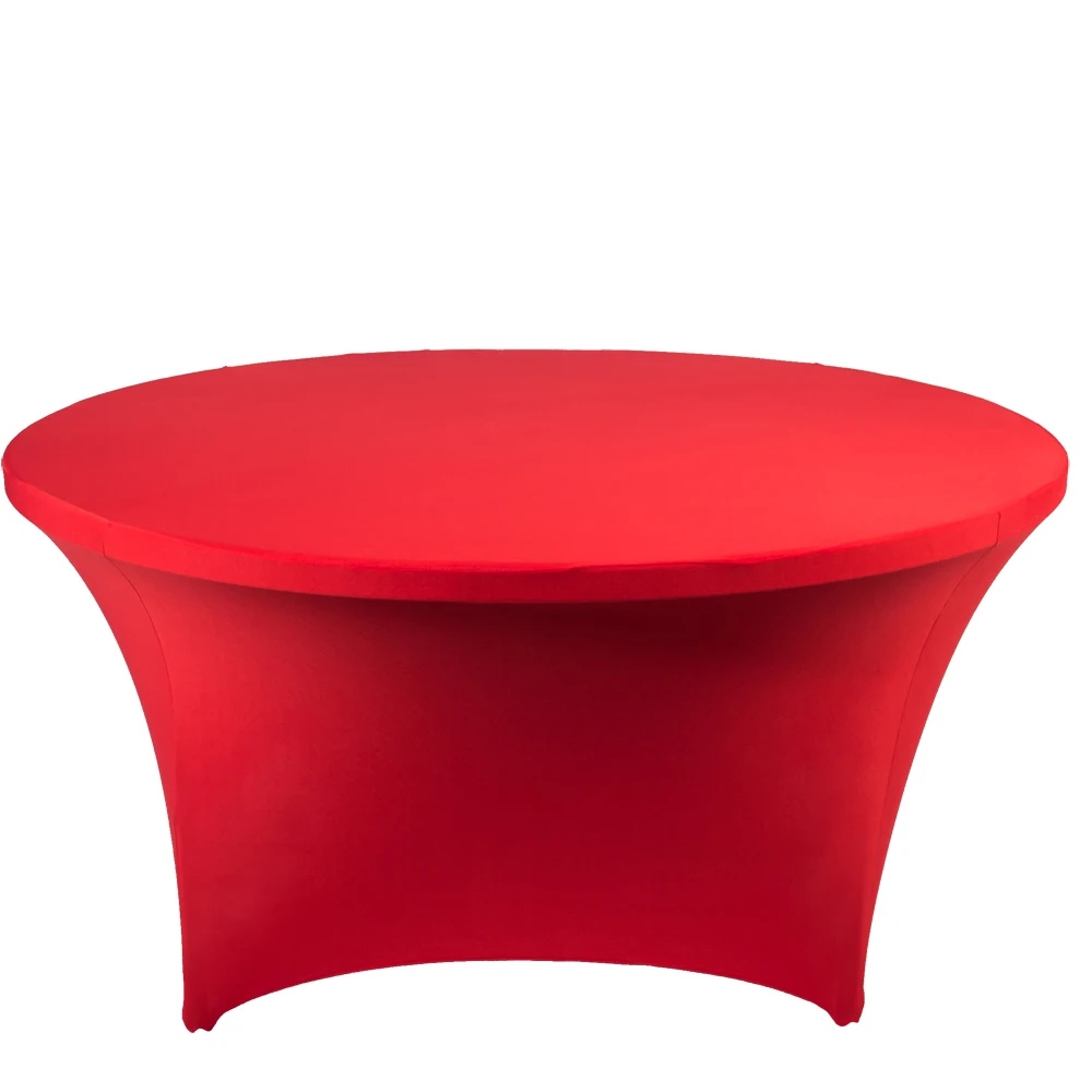 
Wholesale Party Supply 60 inch Round Stretch Tablecloth Black Table Cloth Spandex Table Cover For Wedding Event Decoration 