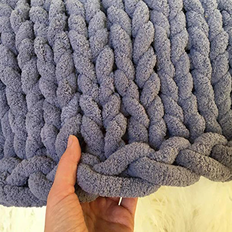 handmade giant chunky knit  100% Polyester Chenille Yarn Crochet