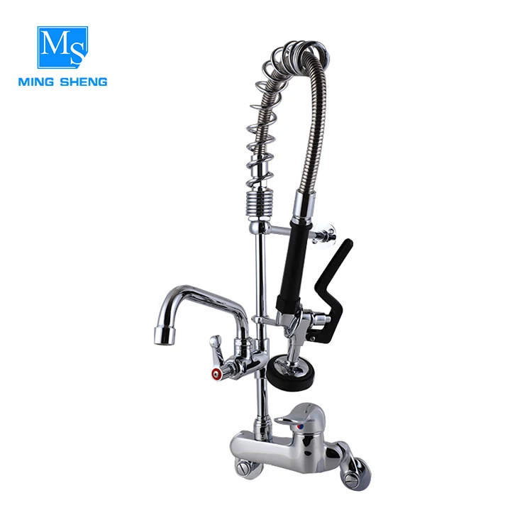 Хромированный однорычажный коммерческий prerinse настенное крепление воды кран, пособия по немецкому языку краны смесители