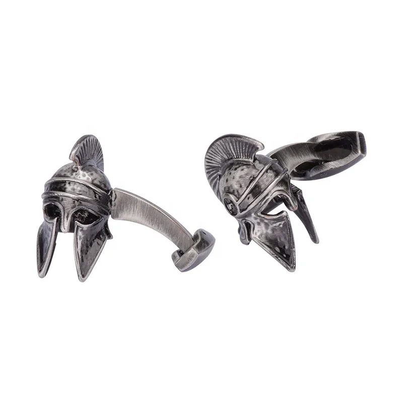 
Funny Ancient silver Retro war helmet Cufflinks for Mens 