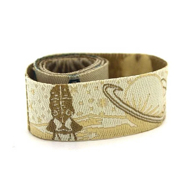 Custom promotional fabric bracelet woven ribbon fabric wristband with plastic sliding lock