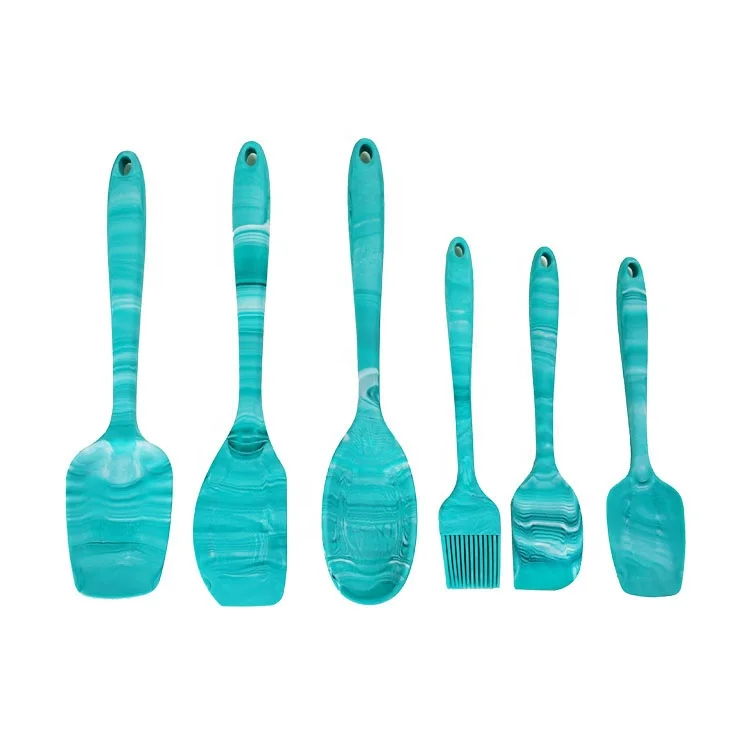 7 piece new BPA free personalized silicone spatula & spoonula set