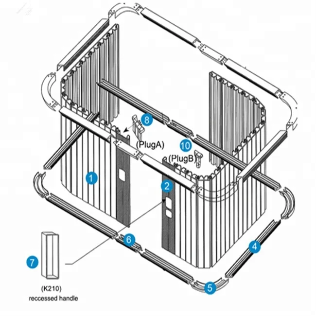 RuiZhan Factory Direct Supply Horizontal Cabinet PVC Kitchen Tambour Door Roller