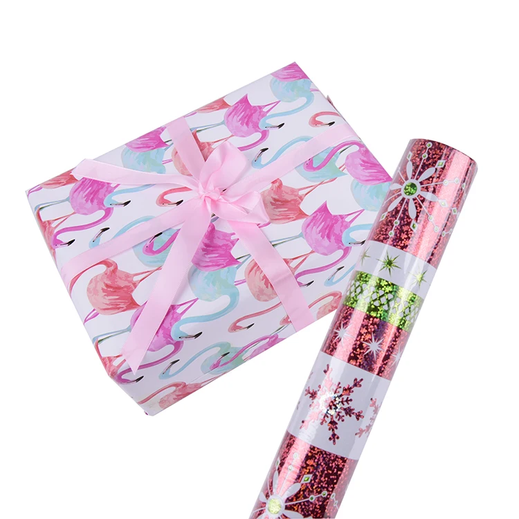 
Factory Direct Sales Birthday Gift Wrap Offset Printing Cmyk Holographic Foil Gift Wrapping Paper Custom 