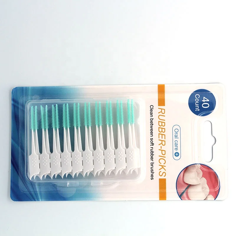 
Toothpick Ended Rubber Tipped Soft Silicone Interdental Brush 