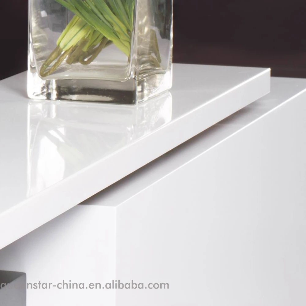 QS-RC01 Modern hotel reception desk white high gloss service desk service desk