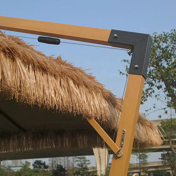 Роскошная синтетическая соломенная крыша, наружная садовая мебель, зонтик от солнца, уличный зонтик