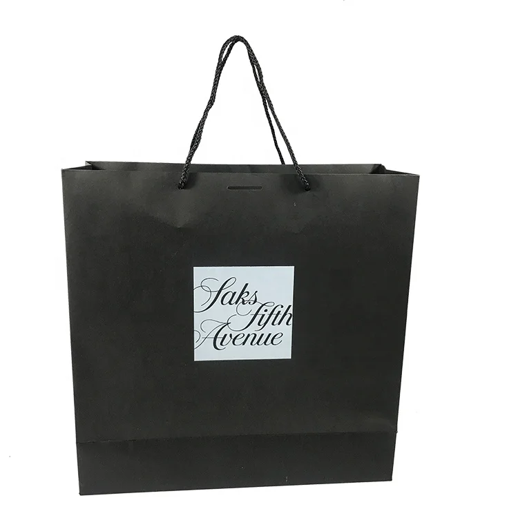 
High Quality Fancy Custom Black Printed Luxury Gift Paper Shopping Bags 