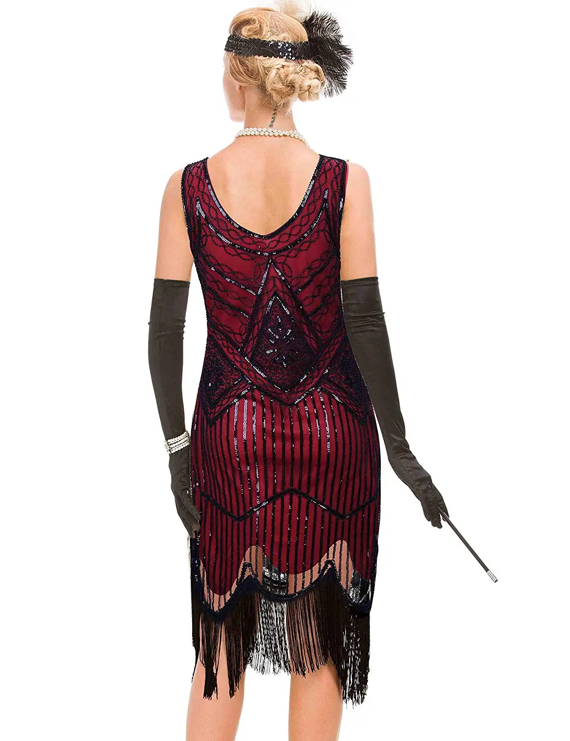 Beaded 1920s fringe flapper great gatsby party evening dresses