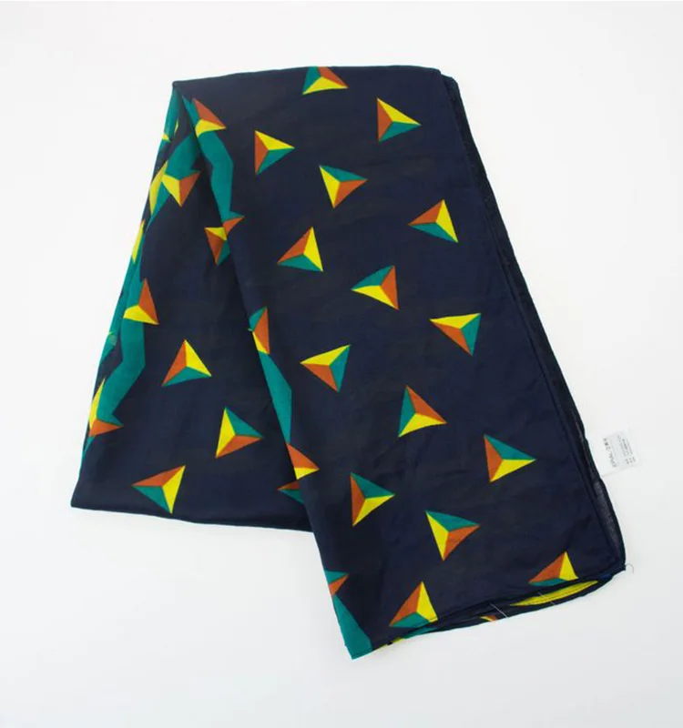 Rulan 2021 new design wholesale voile screen printing polyester cartoon scarf